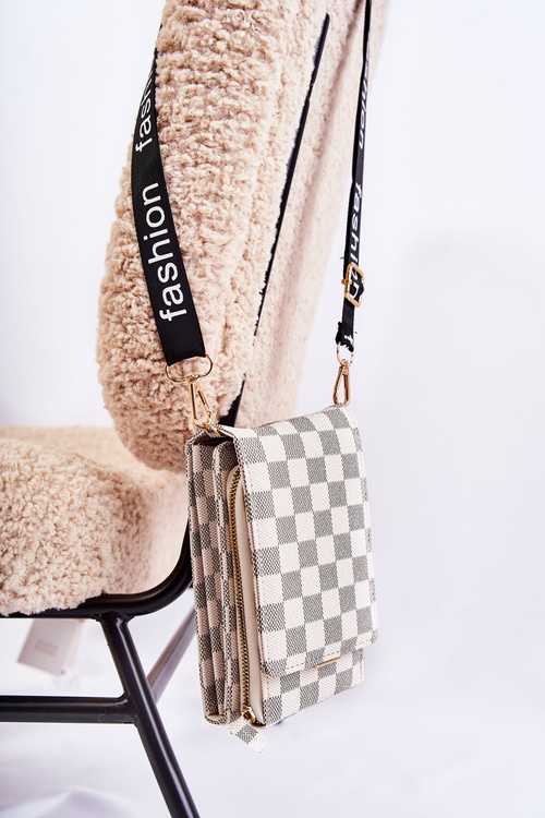 Magnet na peněženku 2v1 kostkovaný béžový Costa