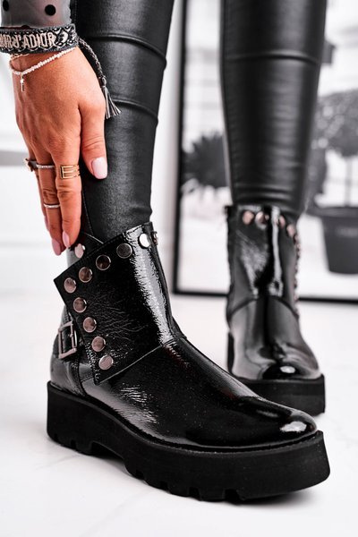 Dámské Kotníkové Boty Kůže Cerne Exquisite 1199