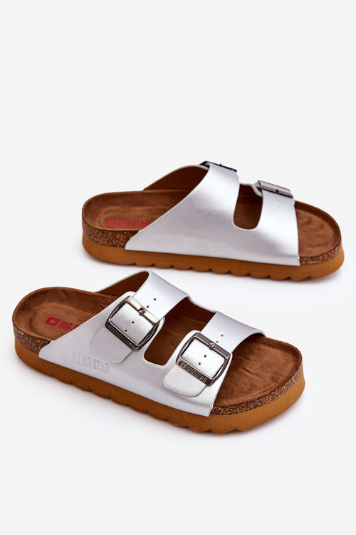 Klasické dámské pantofle Big Star LL274476 Stříbré