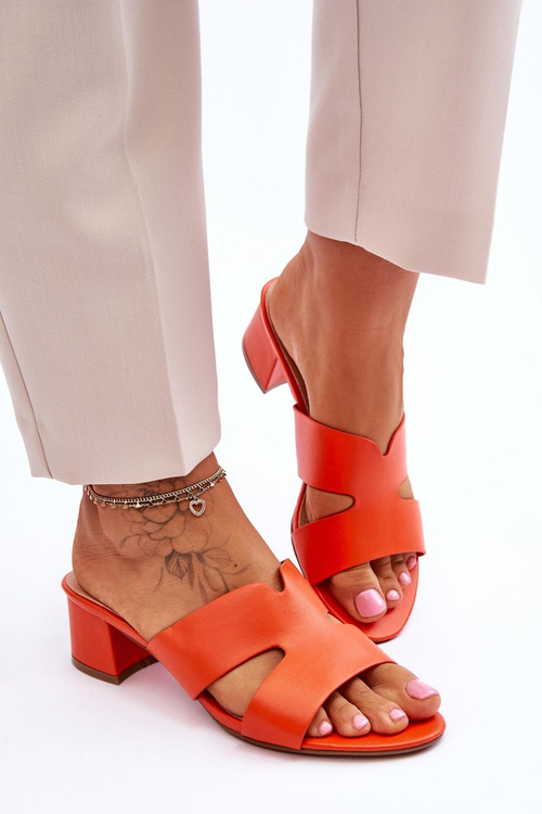 Klasické kožené papuče s nízkym oranžovým Miley