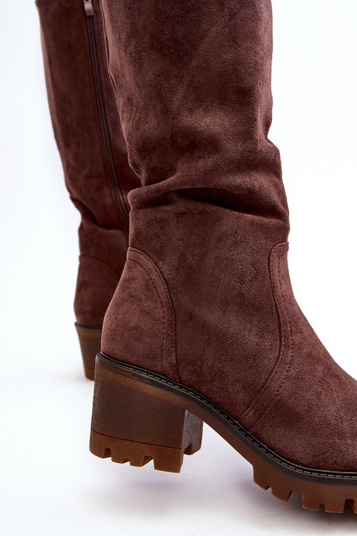 Dámské kotníkové boty na nízkém podpatku tmavě hnědé Beveta