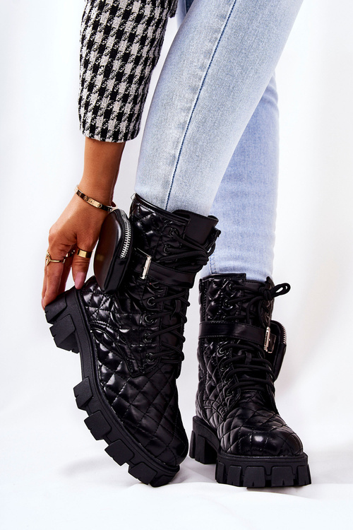 Prošívané Boty S Ledvinami Černé Maureen