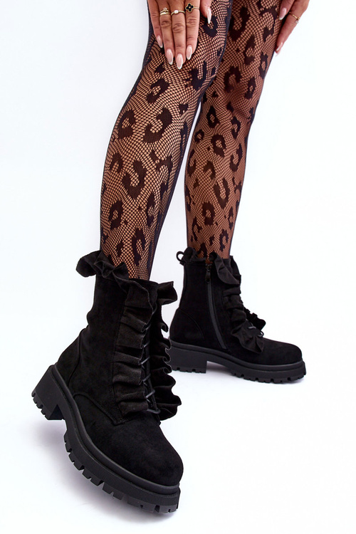 Sumere Izolované topánky s plochými podpätkami čierna zložka