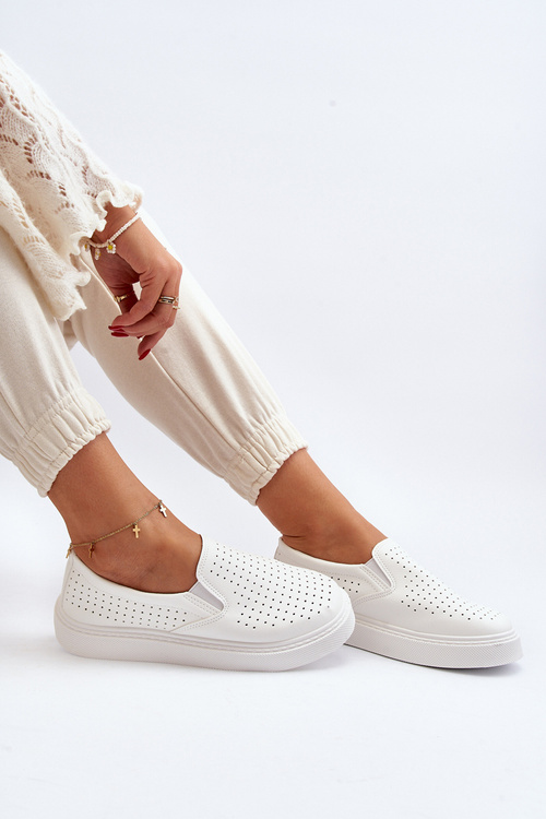 Dámské bílé tenisky bez šněrování Echossia