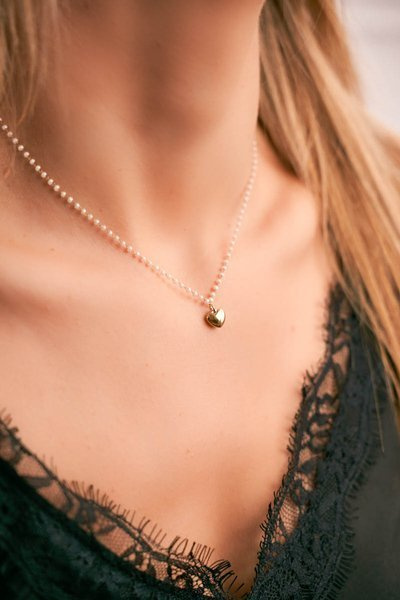 Dámský Zlatý Náhrdelník Perly Srdce Camilla