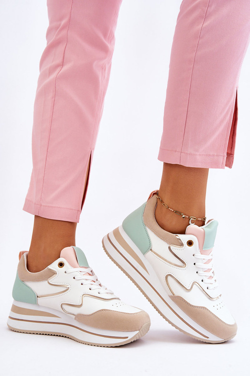 Módní sportovní obuv bílé a béžové Roen