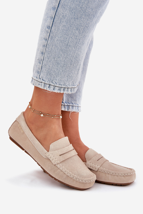 Semišové Dámske Mokasíny Big Star RR274947 Béžové