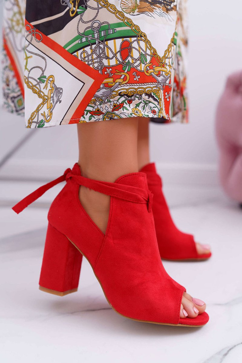 Dámské Kotníkové sandály Peep toe červené Grays