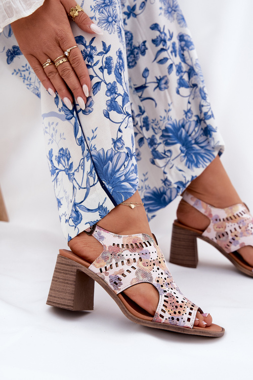 Dámské Sandály S Vzory Na Podpatku Multikolor Tosine