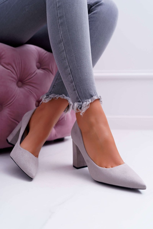 Dámske čerpadlá na stĺpe Suede Grey Clarina