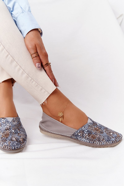 Dámské Kožené Baleríny Maciejka 01930-86 Šedé