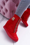 Dámske tenisky Lu Boo s reťazami Suede Red Monica