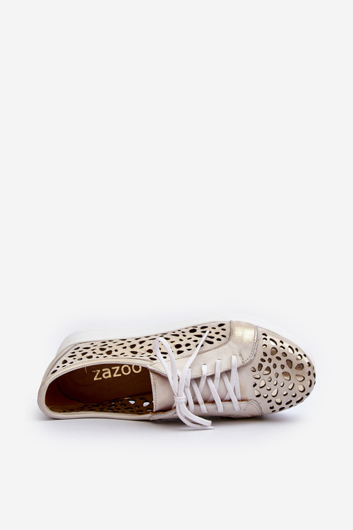 Kožené topánky na plošine béžovej hypnózy lemar