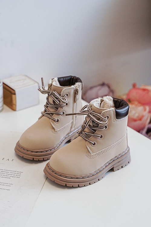 Dětské Traperky Na Zip Bežové Bansi