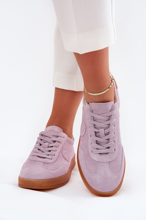 Dámske Velúrové Tenisky Big Star RR274850 HI-POLY SYSTEM Fialové