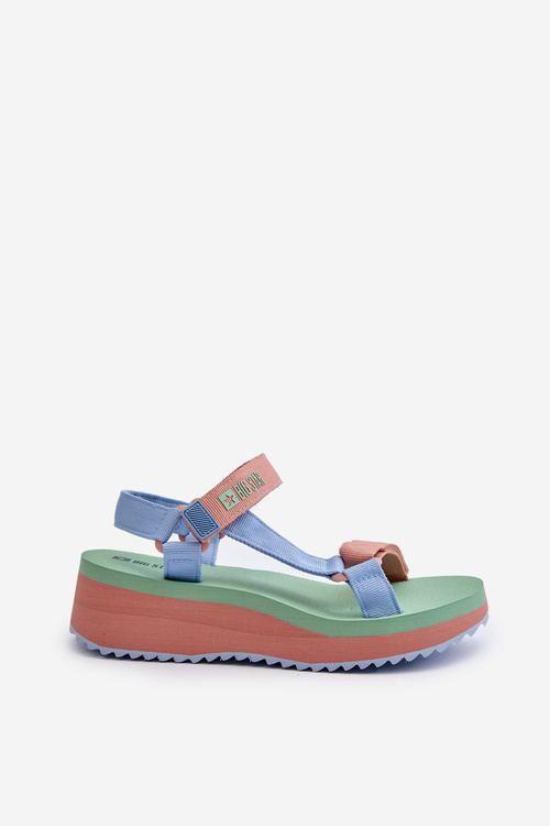 Dámske sandále na platforme a klíne Big Star NN274A055 Modré