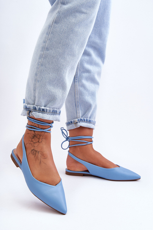 Dámské svázané baleríny modré Lilly Ann