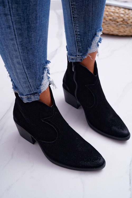 Dámské kotníkové boty černé Barski 1638