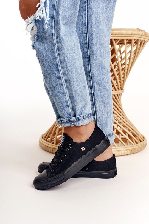 Dámske klasické nízko veľké hviezdy AA274009 Čierne tenisky