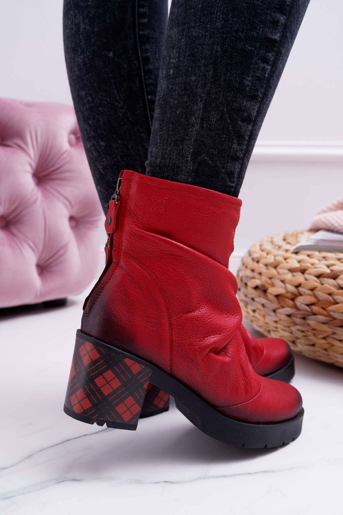 Dámske kožené topánky Maciejka Red 04216-08/00-3