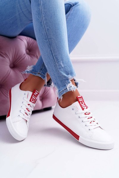 Dámské Tenisky Bílé s červený páskem Nigrid