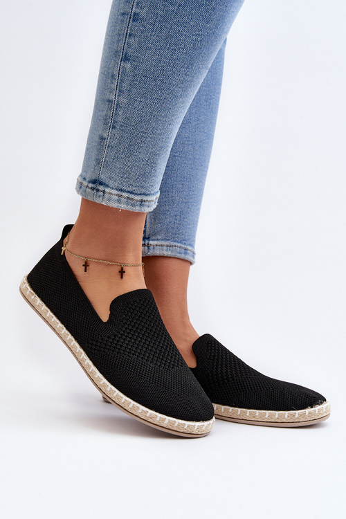 Čierne dámske slip-on espadrily Harmonie
