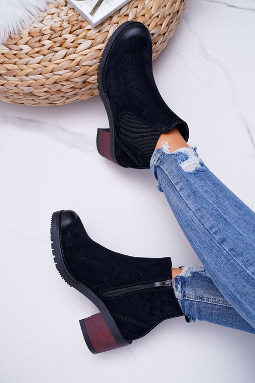 Dámské Kotníkové Boty Na Podpatku Sergio Leone Černé BT702