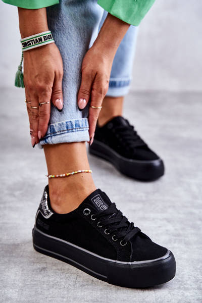 Dámské Materiál Sneakers Big Star KK274036 Černá