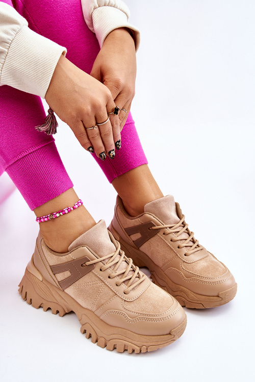 Módne športové topánky tenisky béžové prezio