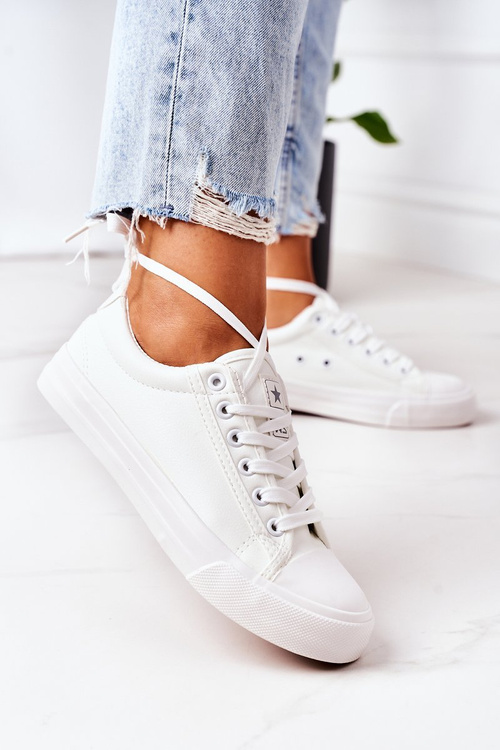 Dámské Kožené Tenisky Bílé Mega