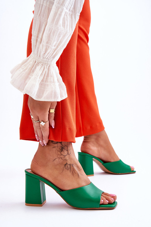 Dámské kožené klasické pantofle Zelene Loara