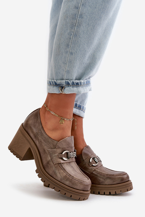 Zazoo 20175 Dámske Poltopánky Na Opätku Prírodná Koža Tmavo Béžové