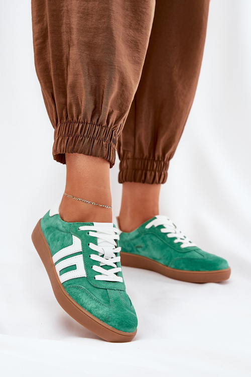 Tenisky Športová Obuv Semišová Zelená Vinceza 79517