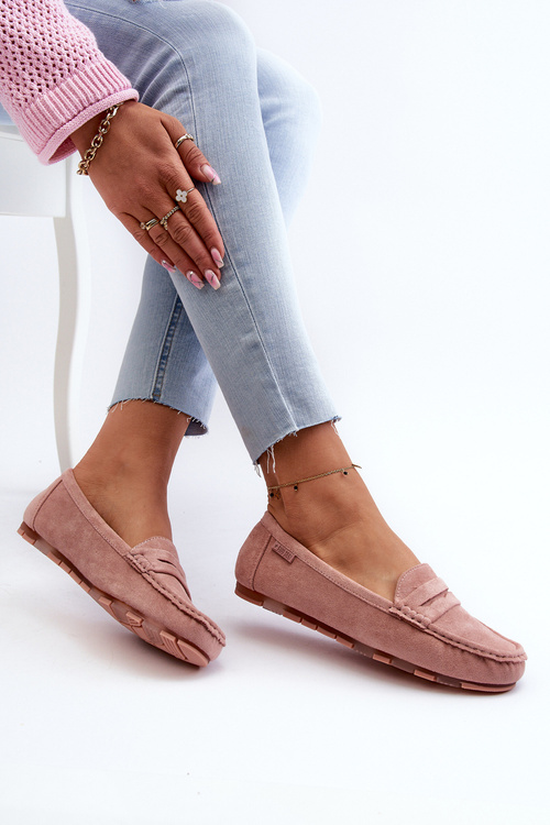 Dámské mokasíny z ekozamše od Big Star NN274928 se systémem Memory Foam Růžové