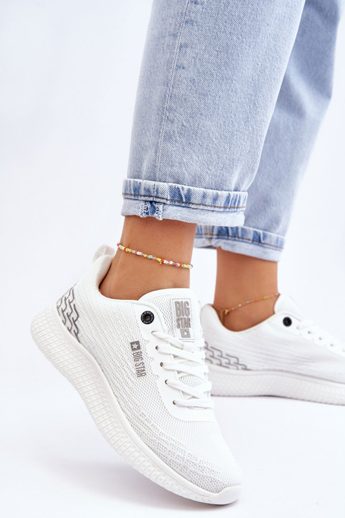 Dámska sieťová športová topánka Pamäťový penový systém Big Star LL274664 Biela