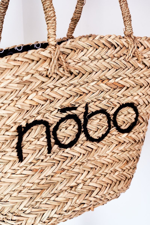 Shopper Braided Handbag NOBO XK0340 Beige-čierna pláž
