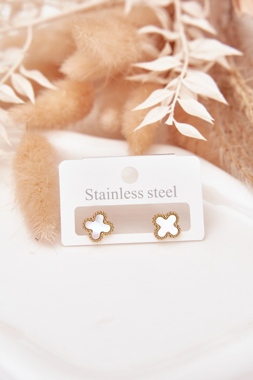 Náušnice z nehrdzavejúcej ocele Perla-zlatá