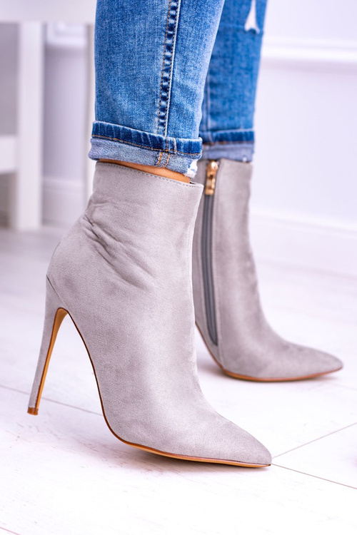 Lu Boo Gray Suede topánky na vysokých podpätkoch Veneci