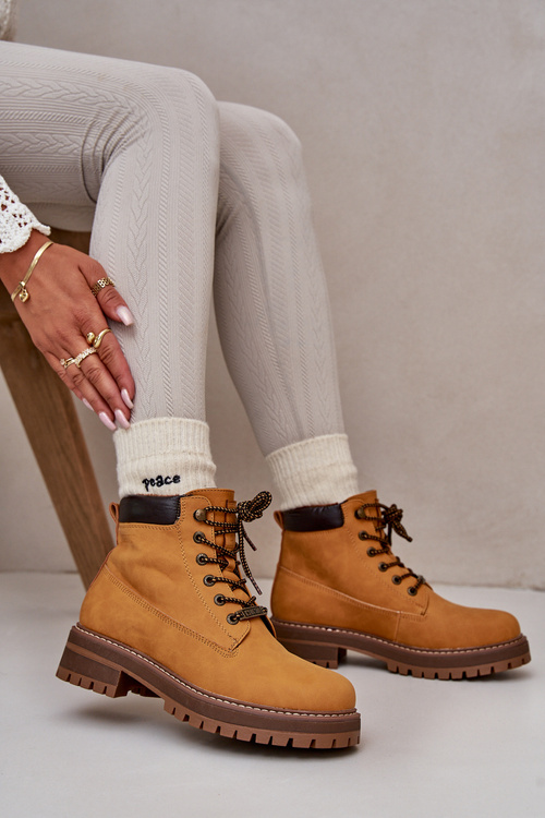 Dámske Zateplené Čižmy Big Star OO274A288 Camel