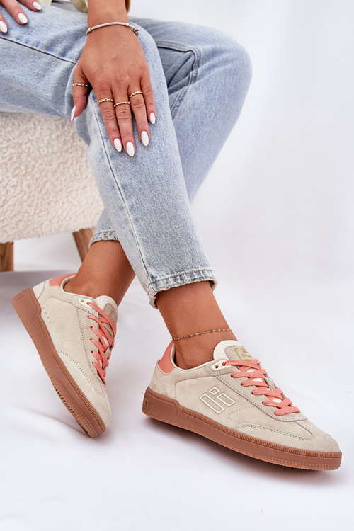 Semišové Sportovní Boty Tenisky Dámské D.Franklin Béžové DFSH387005