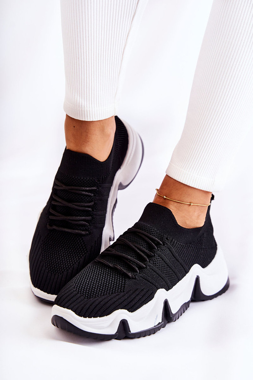 Ženské posuvné čierne tenisky