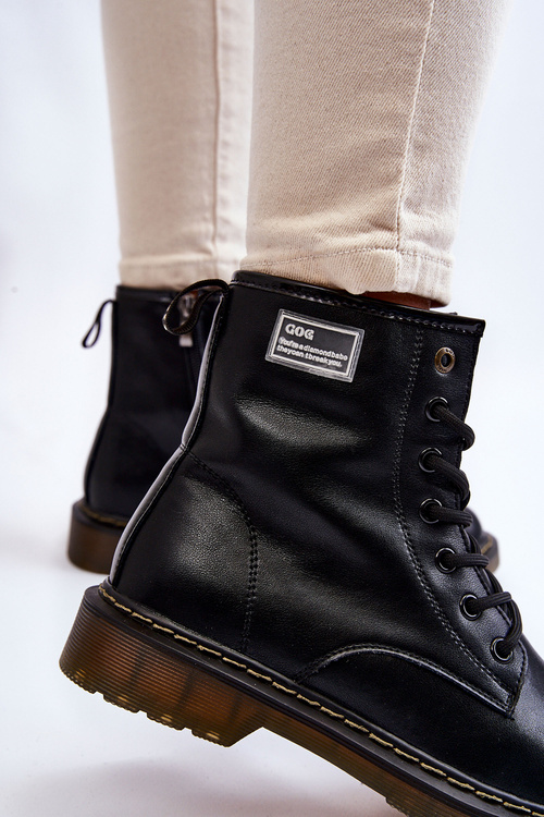 Dámské kožené zateplené boty GOE II2N4053 Black