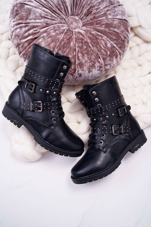 Dámske ploché podpätky Wysokie Black Emenbar