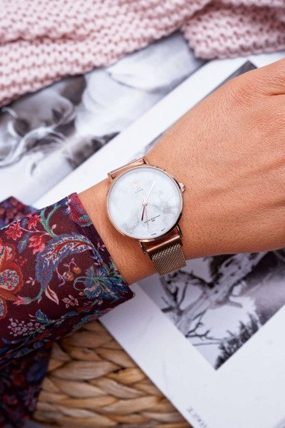 Dámské Hodinky GG Luxe růžové zlaté Ciferník Bemas
