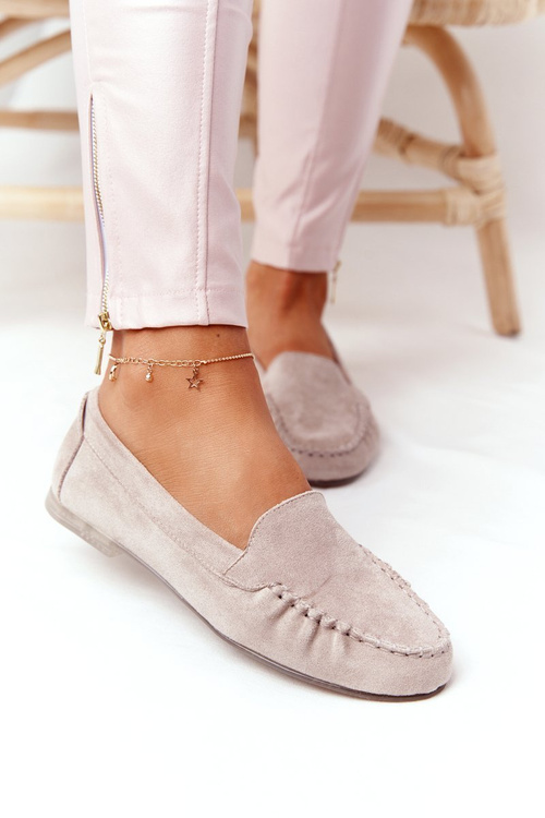 Sergio Leone Mk722 Béžové semišové mokasíry