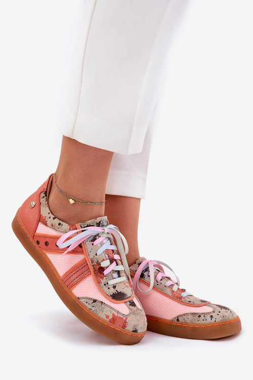 Dámske Kožené Tenisky Maciejka 06840-18 Oranžové