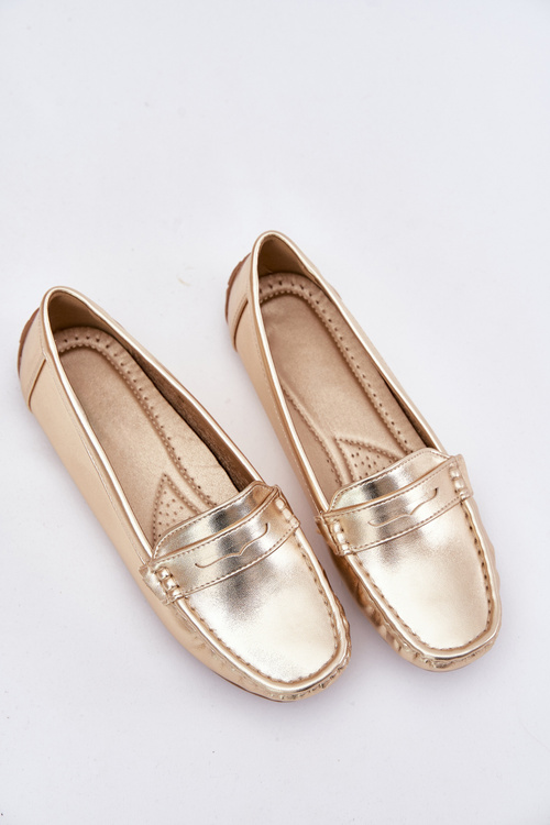 Dámske Eko Kožené Mokasíny Zlaté Lenvie