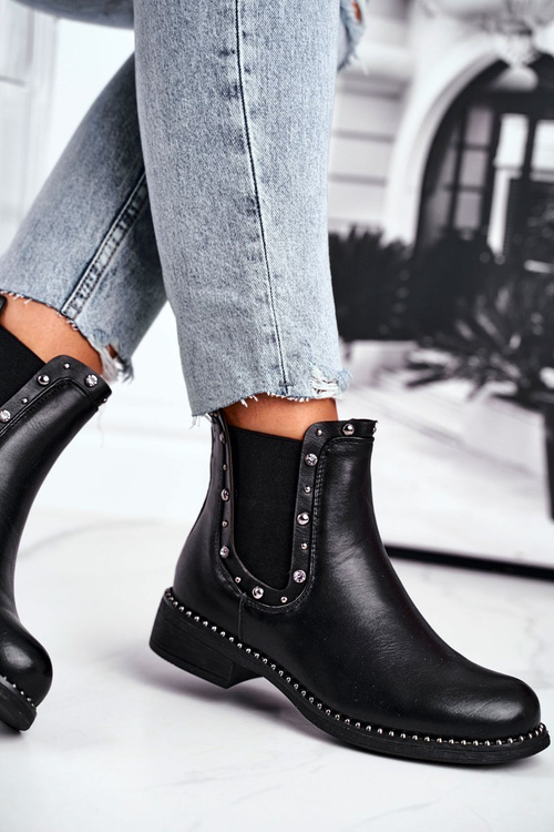 Dámské Kotníkové Boty Pérka Černé Visible