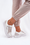 Dámske Tenisky Na Platforme Lee Cooper LCW-25-31-3479L Bielo-Sivé