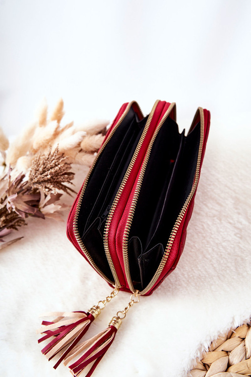 Veľké prešívané portfólio pre červené posúvače